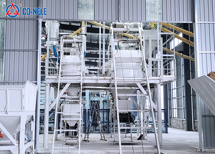 路麵磚生產線配套兩台科尼樂立軸攪拌機